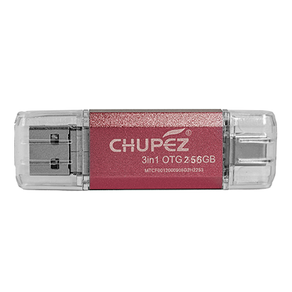 Chupez 256GB 3-in-1 OTG Flash Drive + memory card–..